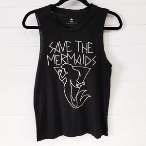 Disney Tops - Save the mermaids Disney Princess cut off tank Disney Tops - Save the mermaids Disney Princess cut off tank